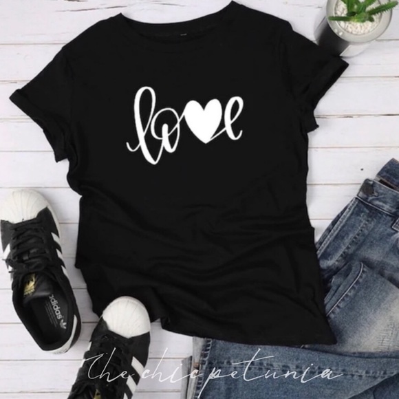 ❤️ PLUS LOVE tee black letter print tee - Picture 5 of 5